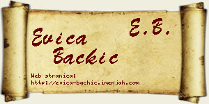 Evica Backić vizit kartica